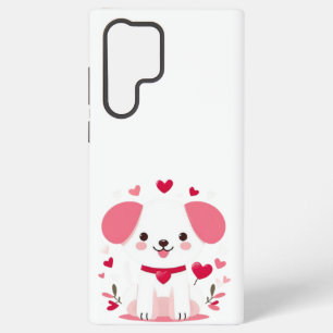 Cute whimsical valentine's puppy samsung galaxy s22 ultra case