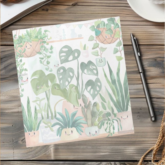 Cute Whimsical Watercolor Botanical Houseplant Notepad (Creator Uploaded)