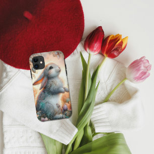 Cute Whimsical Watercolor Bunny Floral iPhone 11 Case