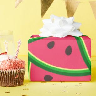 Cute Whimsical Watermelon Slices Pattern Wrapping Paper