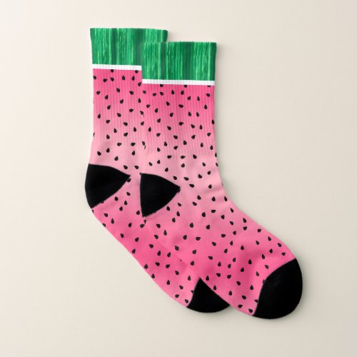 Cute Whimsical Watermelon Summer Fruit Socks