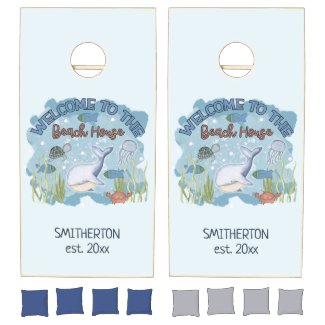 Cute Whimsical Welcome to Beach House Family  Corn