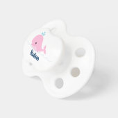 Cute Whimsical Whale {pink} Pacifier (Front Right)