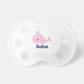 Cute Whimsical Whale {pink} Pacifier (Front)