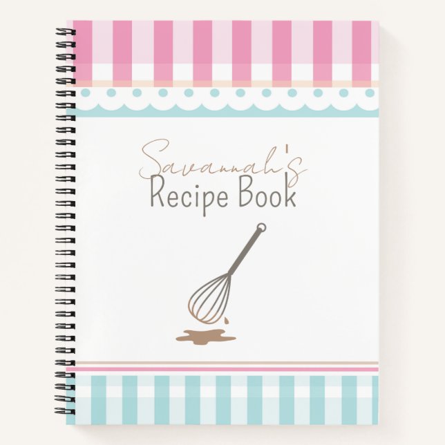 Cute Whimsical Whisk Bakery Recipe Book (Front)