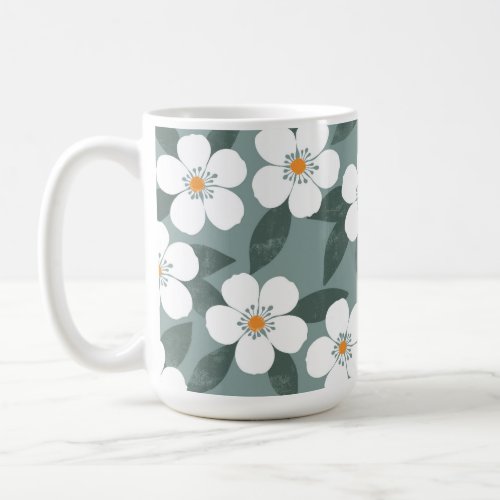 Cute Whimsical White Flowers  Coffee Mug