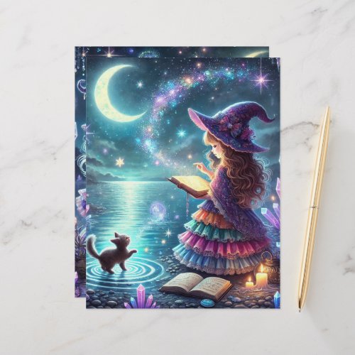 Cute Whimsical Witch Halloween Magic Scrapbook