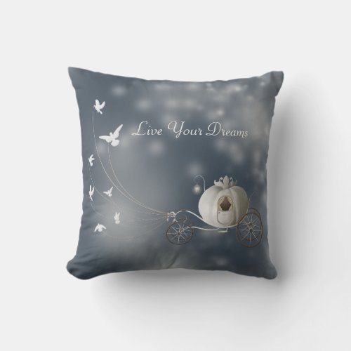 Cute Whimsy Cinderella Story Throw Pillow