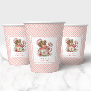 Cute Whimsy Fairy Floral 5th Birthday Party Paper  Cups