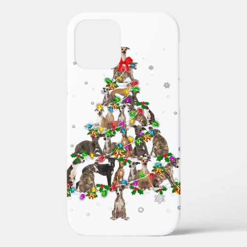 Cute Whippet Dog Christmas Tree  Decor Xmas Tree iPhone 12 Case