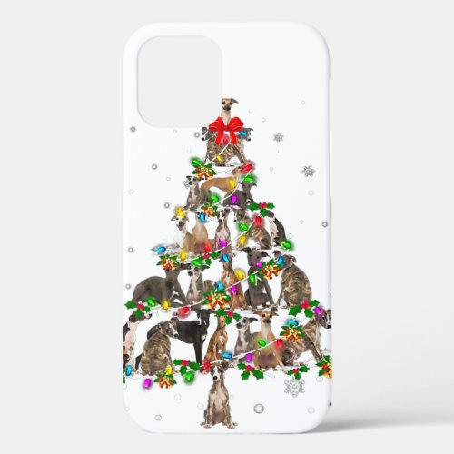 Cute Whippet Dog Christmas Tree  Decor Xmas Tree iPhone 12 Pro Case