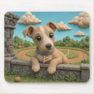 Cute Whippet Puppy, Baby Dog Mouse Pad