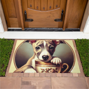 Cute Whippet Puppy Doormat