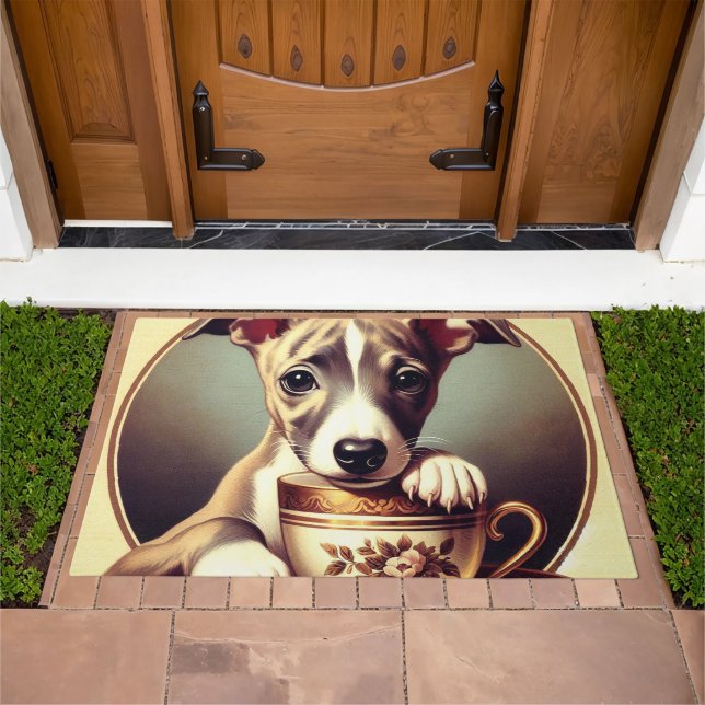 Cute Whippet Puppy Doormat (Outdoor)