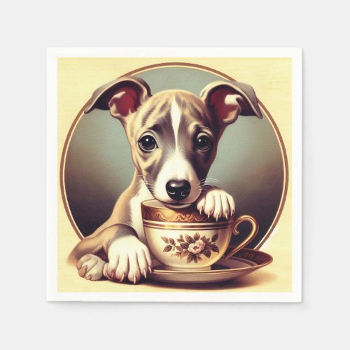 Cute Whippet Puppy Napkins