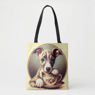 Cute Whippet Puppy Tote Bag