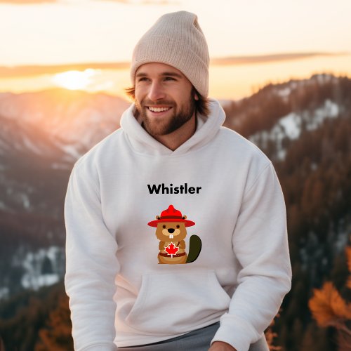 Cute Whistler Canada Beaver with Maple Leaf  Hoodie