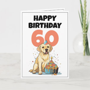 Cute White and Black Lab Husband 60th Birthday Card