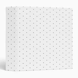 Cute white and black tiny polka dot pattern 3 ring binder