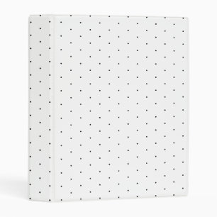 Cute white and black tiny polka dot pattern mini binder