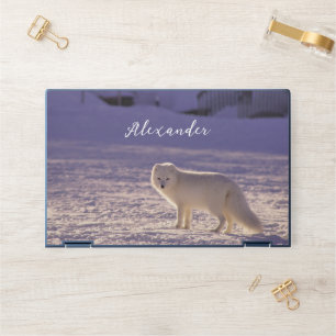 Cute White Arctic Fox Snow Winter Photography HP Laptop Skin