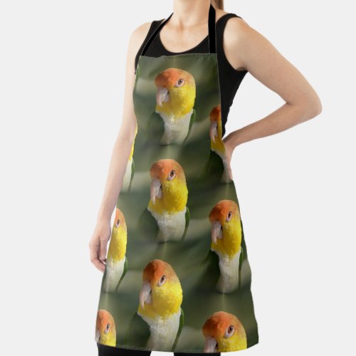 Cute White Bellied Caique Parrot Apron