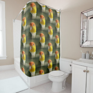 Cute White Bellied Caique Parrot Shower Curtain
