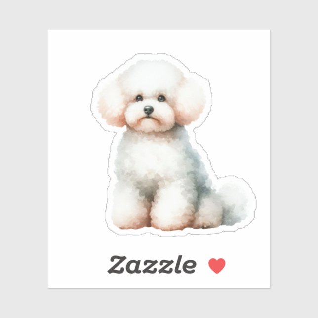 Cute White Bichon Frise Dog Sticker (Sheet)