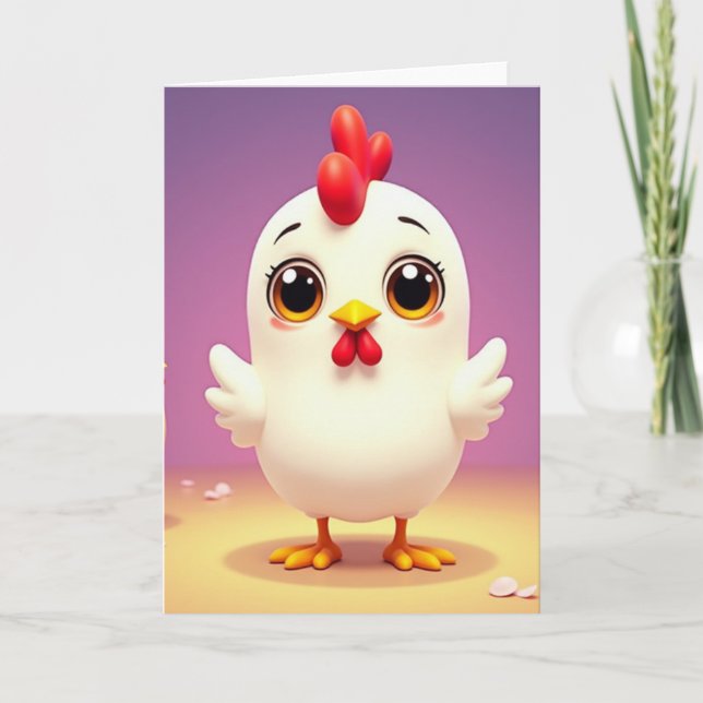 Cute White Bird Art Card (Front)