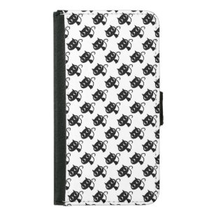 Cute white black cats patterns samsung galaxy s5 wallet case