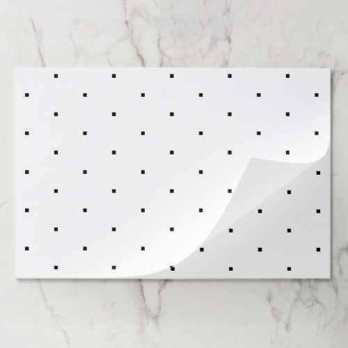 Cute white black polka dot squares cubes placemats