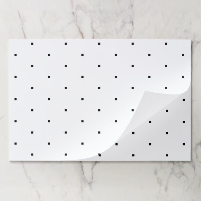 Cute white black polka dot squares cubes placemats (Folded)