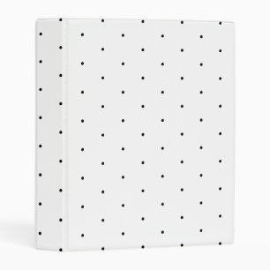 Cute white black tiny polka dots pattern elegant mini binder