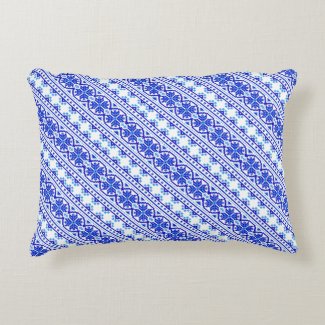 Cute white blue decorative ukrainian stripes