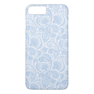 Cute white blue paisley pattern iPhone 8 plus/7 plus case