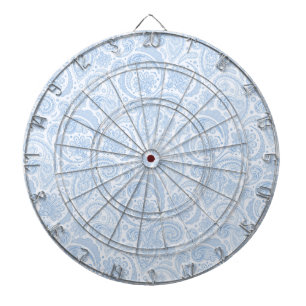Cute white blue paisley pattern dart board