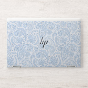 Cute white blue paisley pattern HP laptop skin