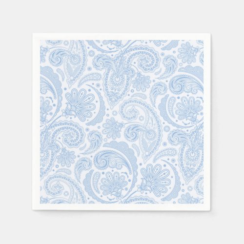 Cute white blue paisley pattern napkins