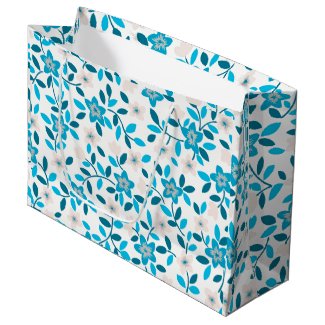 Cute white blue seamless spring flowers patterns