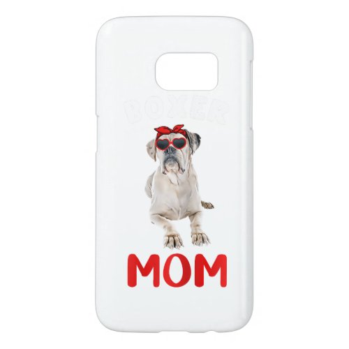 Cute White Boxer Dog Mom Dog Lover Owner Gift Samsung Galaxy S7 Case