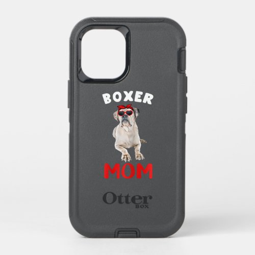 Cute White Boxer Dog Mom Dog Lover Owner Gift OtterBox Defender iPhone 12 Mini Case