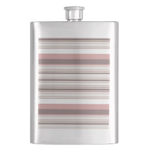 Cute white brown stripes flask