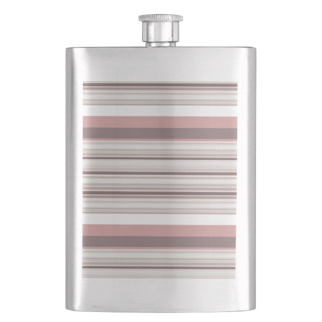 Cute white brown stripes flask (Front)