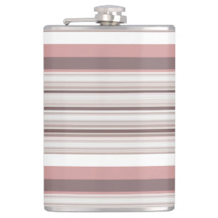 Cute white brown stripes flask