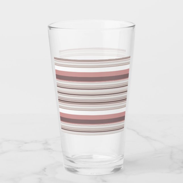 Cute white brown stripes glass (Front)