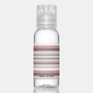Cute white brown stripes hand sanitizer