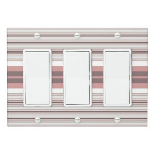 Cute white brown stripes light switch cover