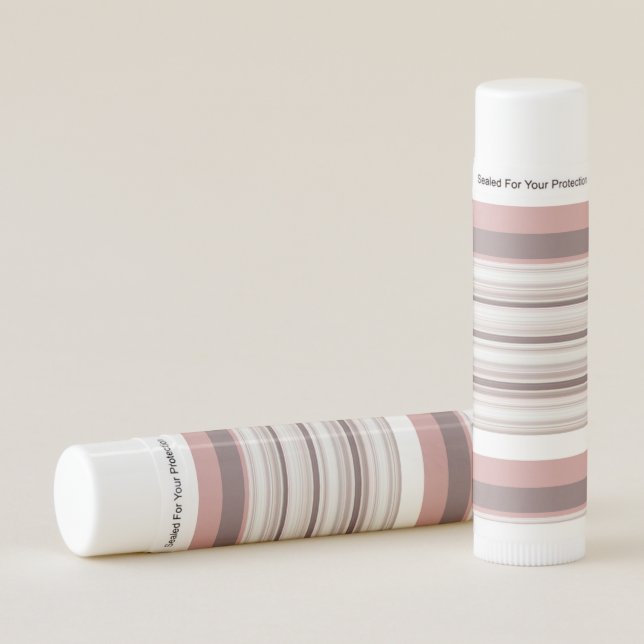 Cute white brown stripes lip balm (Front)