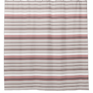 Cute white brown stripes shower curtain