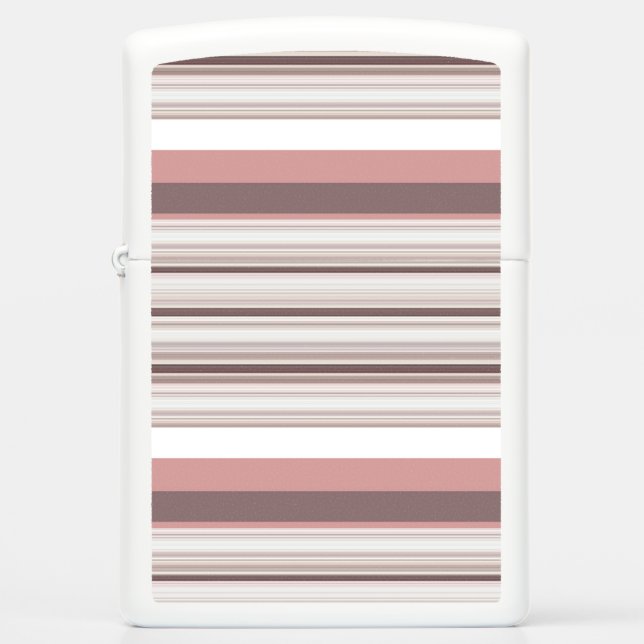 Cute white brown stripes zippo lighter (Front)